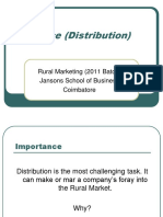 Place (Distribution) : Rural Marketing (2011 Batch) Jansons School of Business Coimbatore