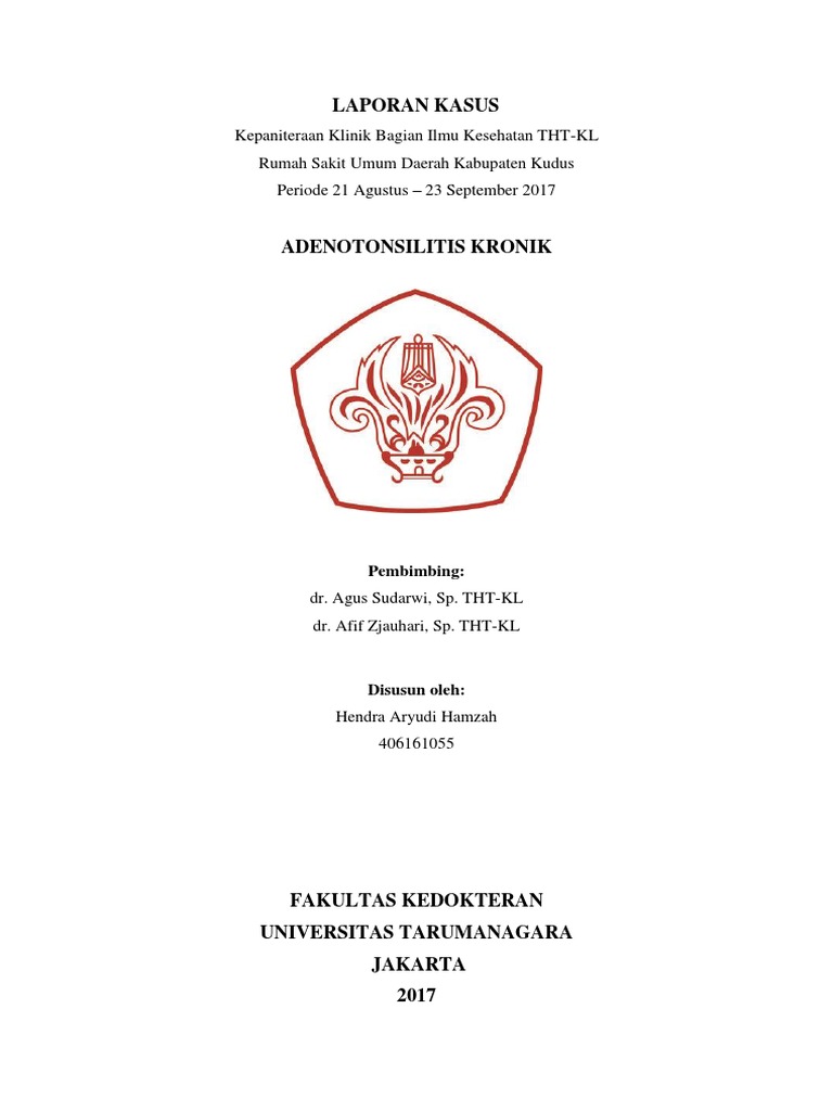 Adenotonsilitis Kronik: Kasus Seorang Anak Laki-laki Berusia 11 Tahun | PDF