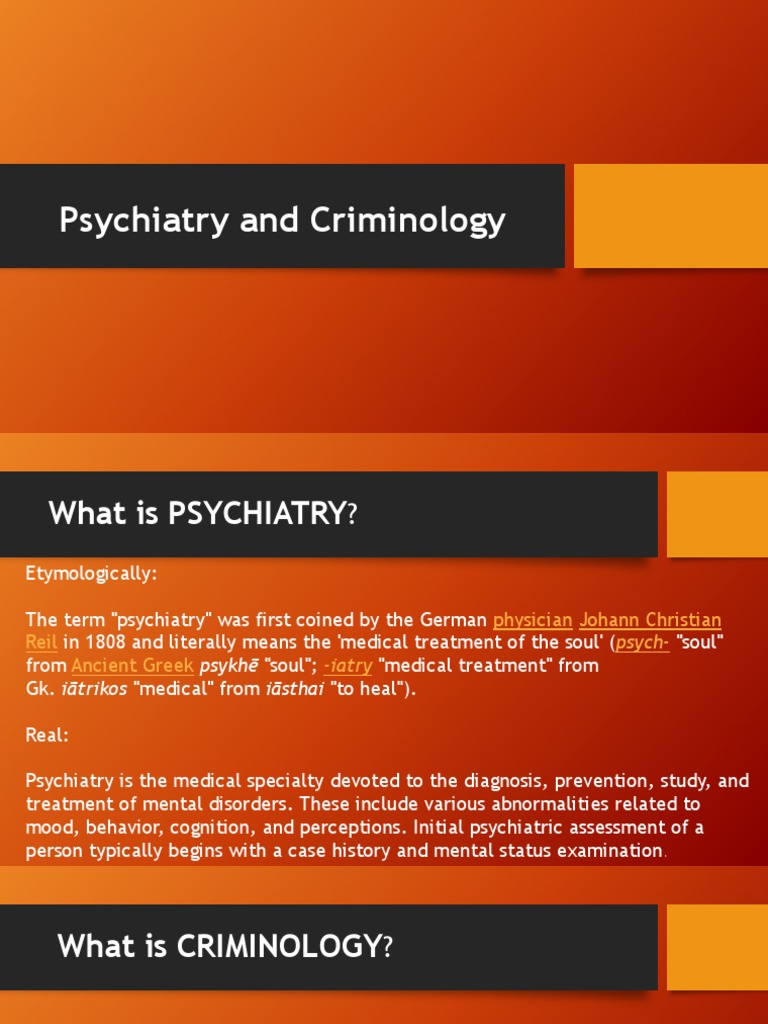 Criminal Psychiatry and Psychology PDF Psychiatry Criminology