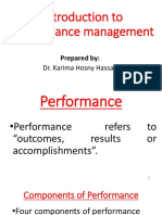 Introduction To Performance Management: Dr. Karima Hosny Hassan