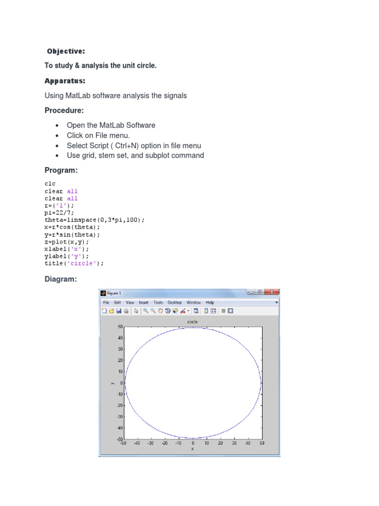Using Matlab Software Analysis The Signals: Procedure | PDF | Teaching ...