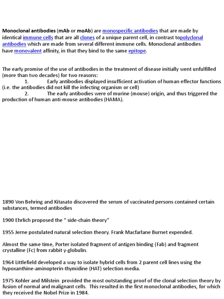 History of Monoclonal Antibodies | PDF