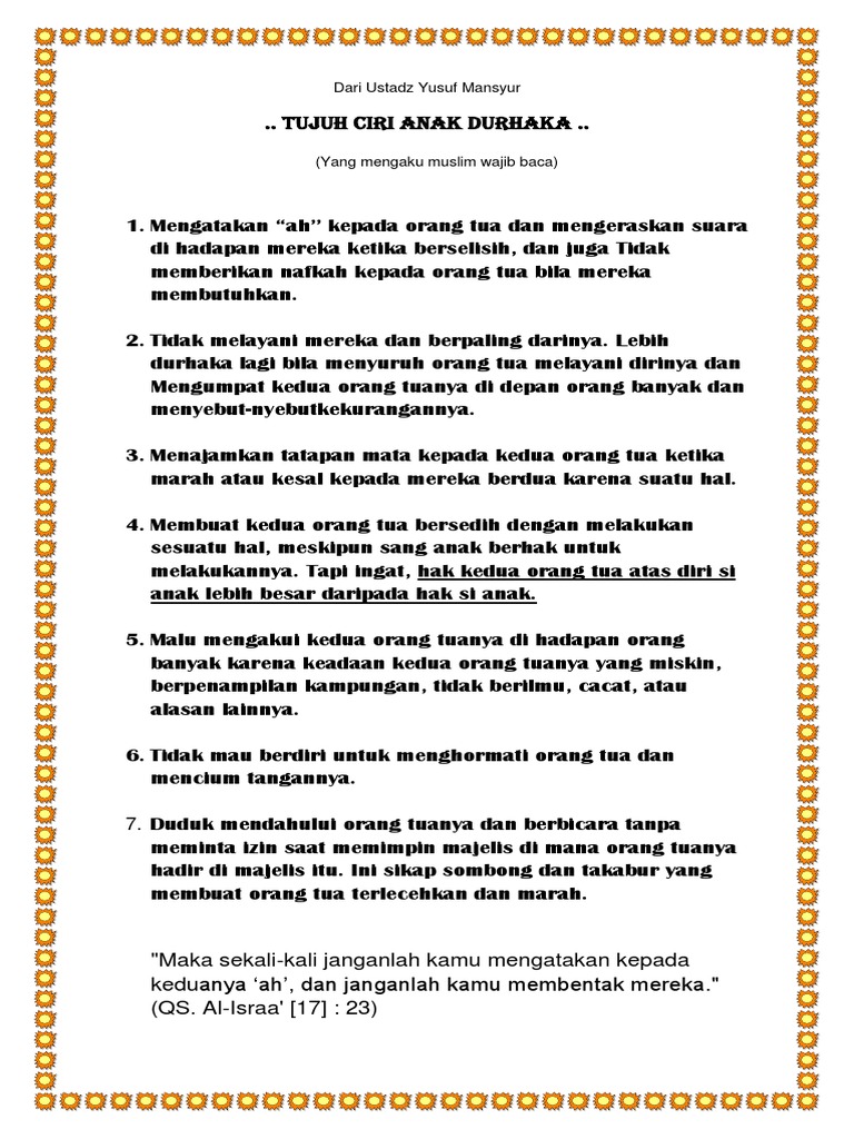Ciri Anak Durhaka Pdf