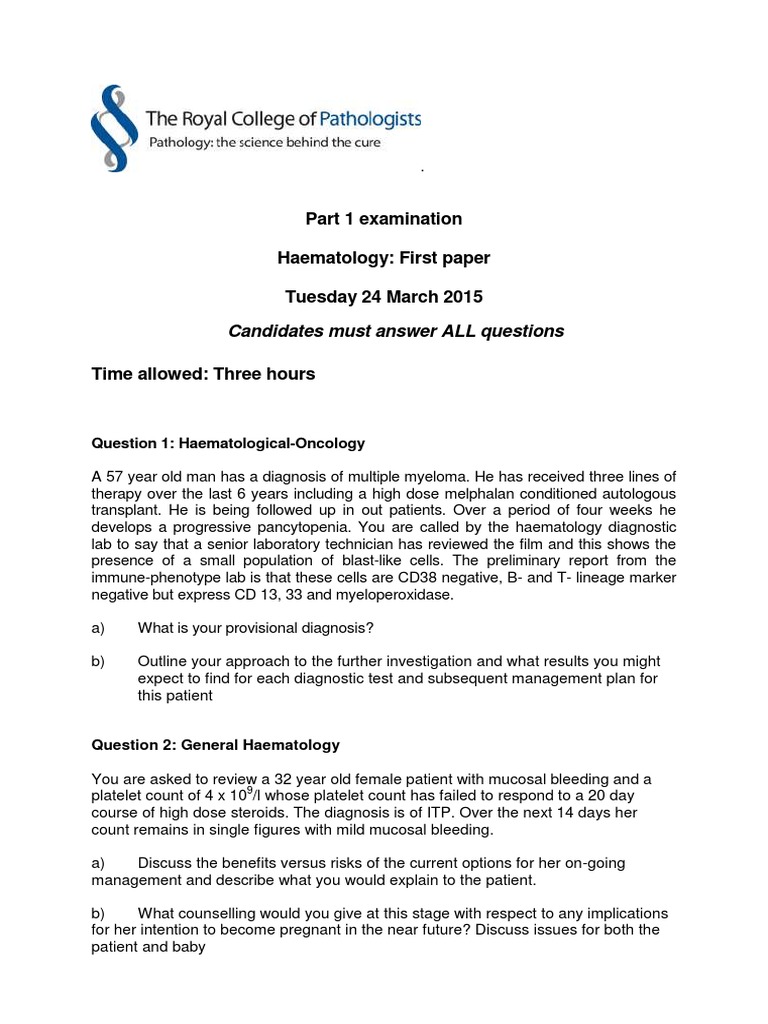 Haematology essay picture