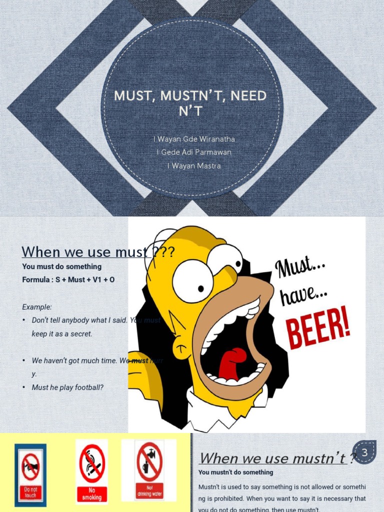 Understanding Must, Mustn't, and Needn't | PDF