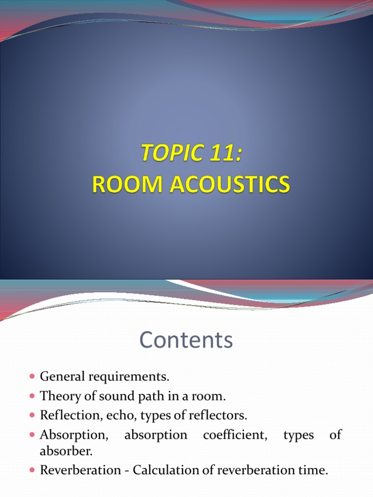 Room Acoustics: Calculation Methods | PDF | Reflection (Physics ...