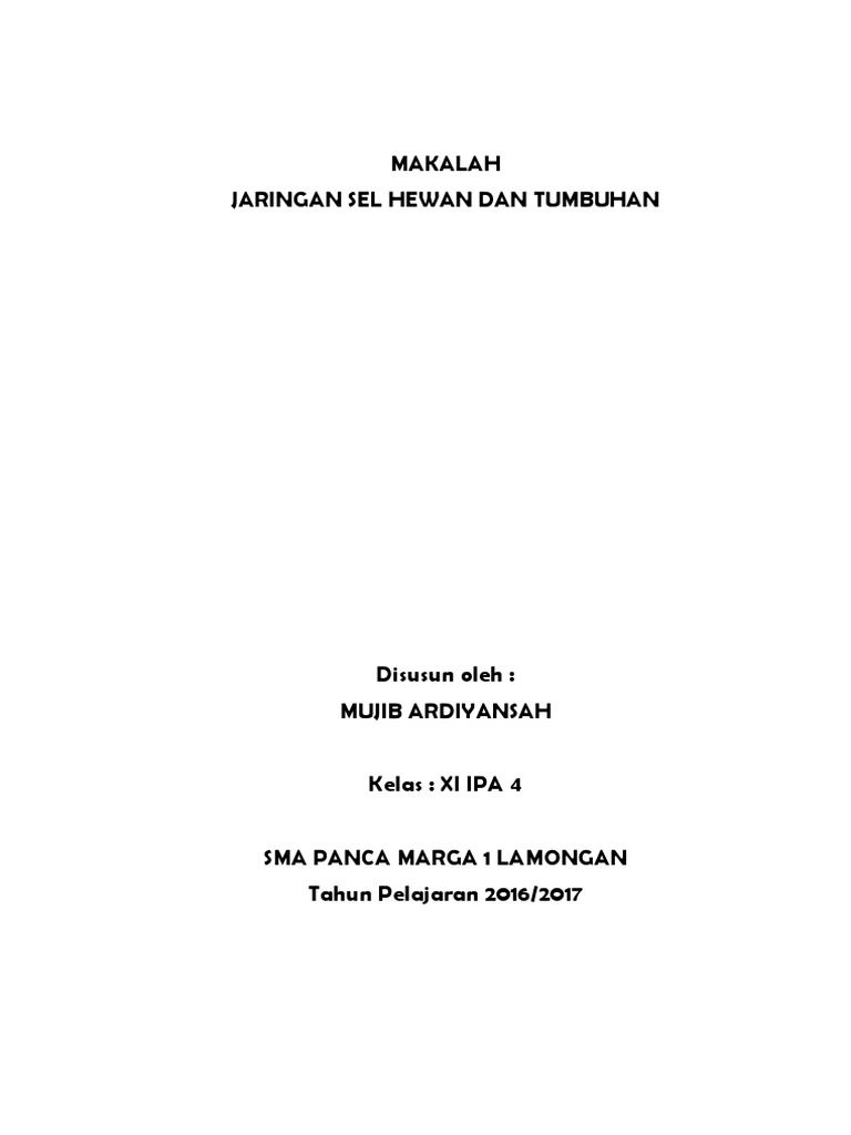 Makalah Jaringan Tumbuhan Dan Hewan Makalah Jaringan Tumbuhan Dan Hewan