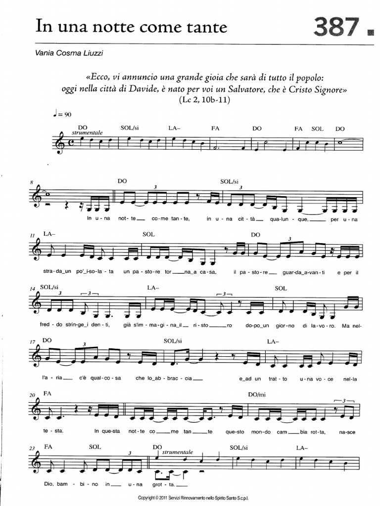 In Una Notte Come Tante Spartito Pdf