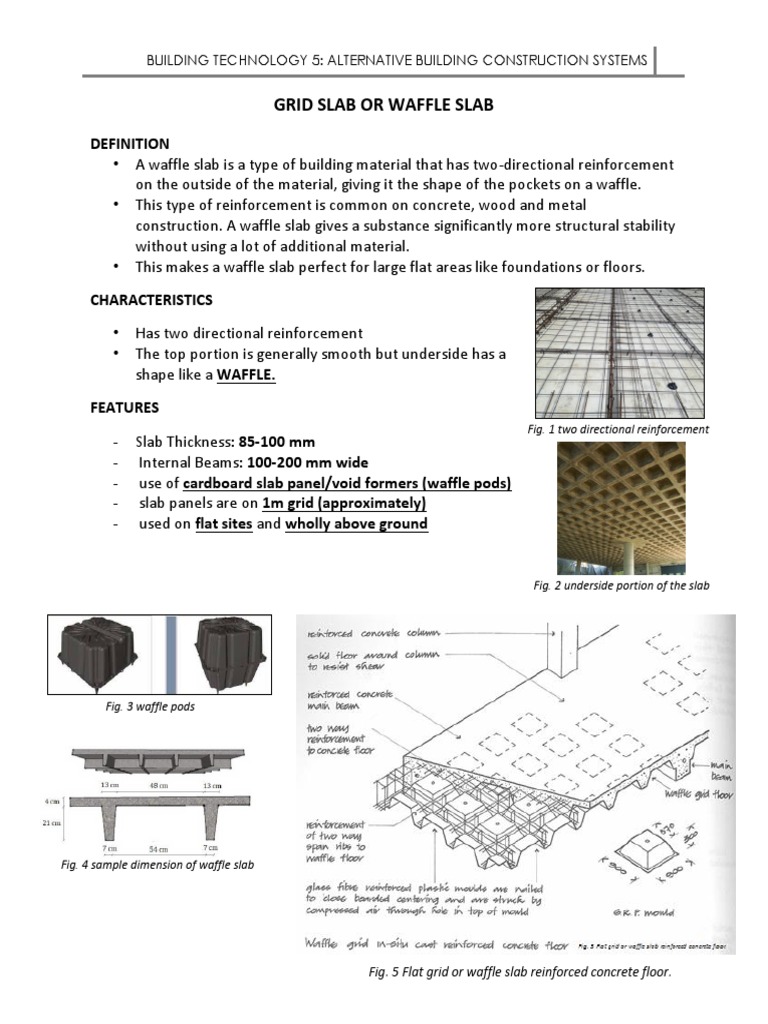 Grid Slab or Waffle Slab | PDF | Concrete | Architectural Elements