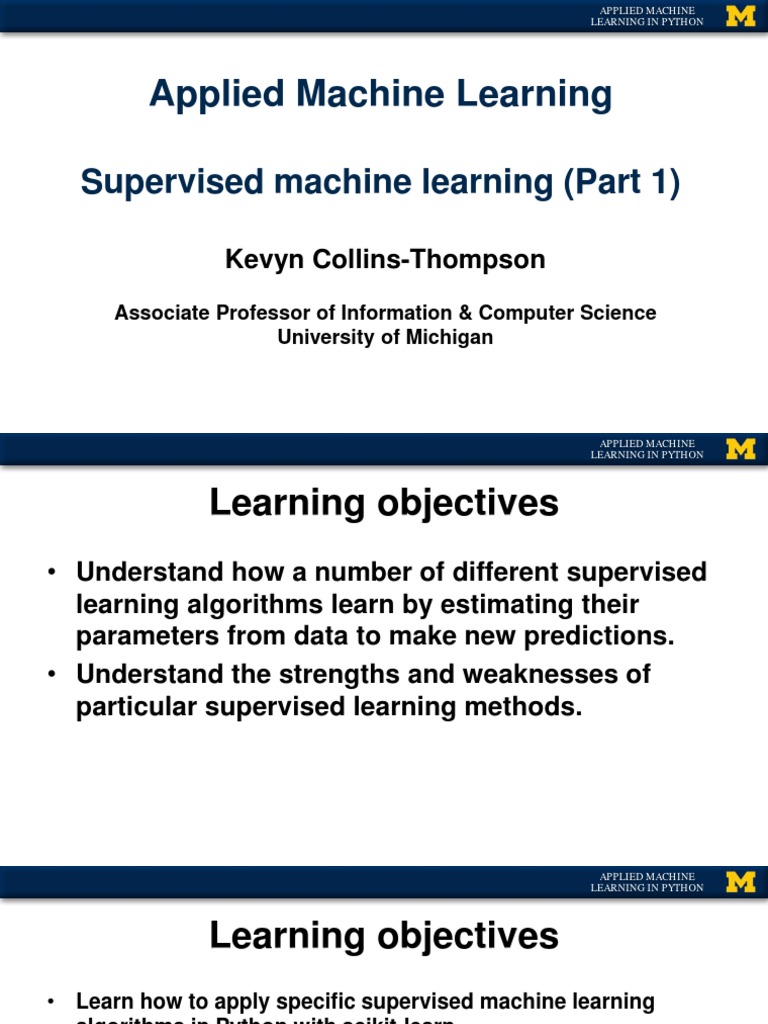 Supervised Machine Learning Intro | PDF | Least Squares | Regression ...