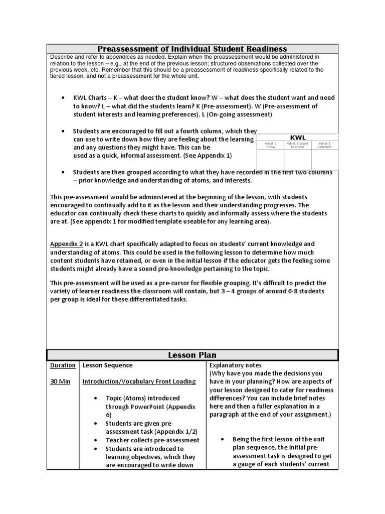 Tiered Lesson Plan PDF Educational Assessment Educational Psychology