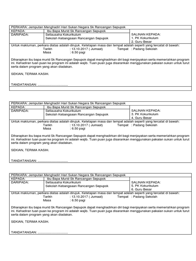 Memo Hari Sukan Negara Pdf