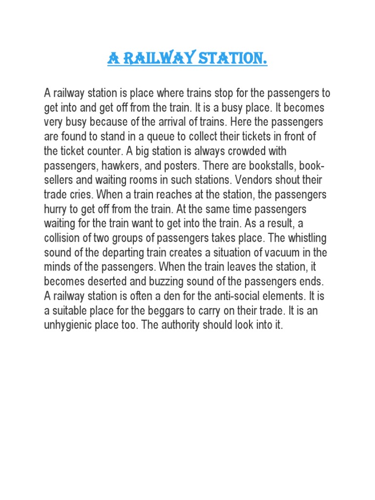 descriptive essay of railway station