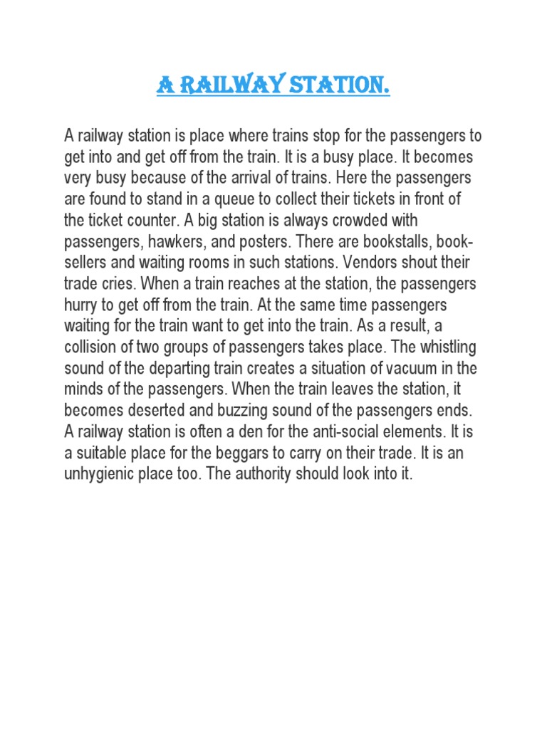 descriptive essay on the topic visit to a railway station