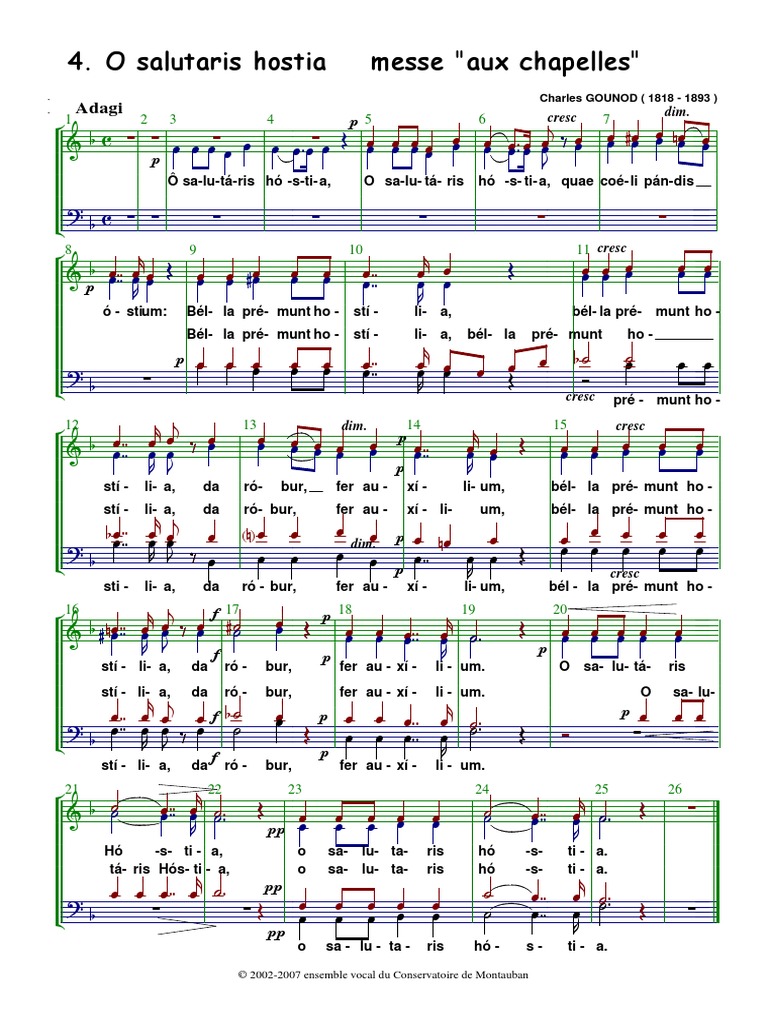 Messe Chapelles 4 O Salutaris Hostia Alphabet Latin