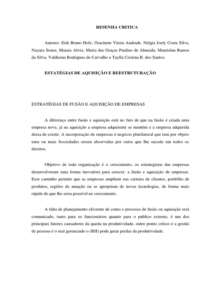 Qual é A Finalidade Da Resenha Apresentada