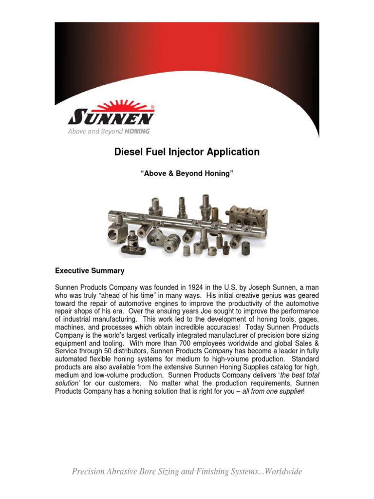 Diesel Fuel Injector Application "Above & Beyond Honing" PDF