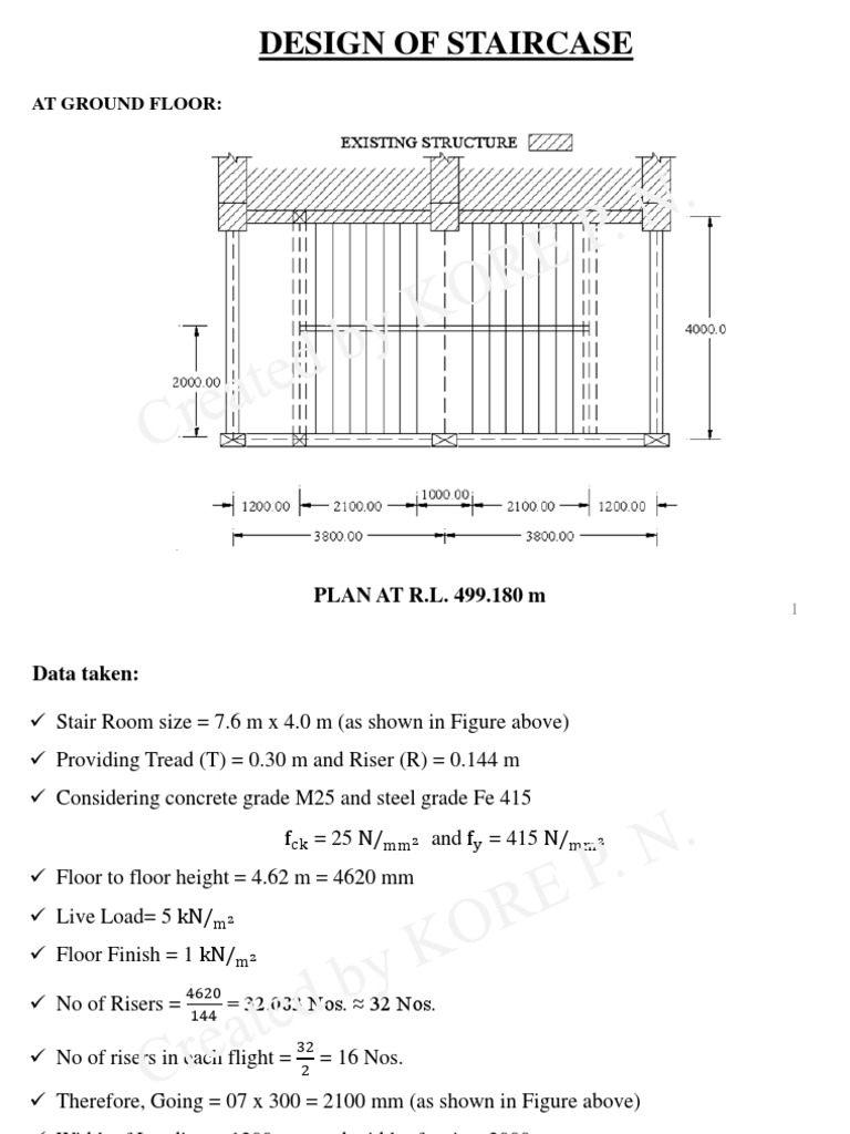 Design of Staircase Practical Example | Download Free PDF | Stairs ...