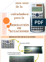 Apoyo de La Calculadora en La Resolucion de Ecuaciones