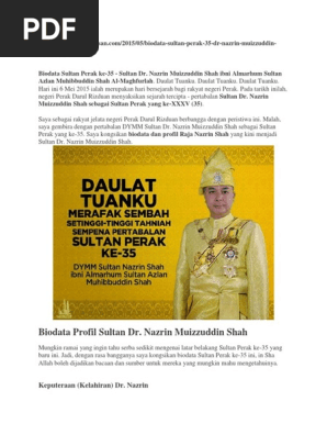 Biodata Sultan Nazrin Shah  PDF