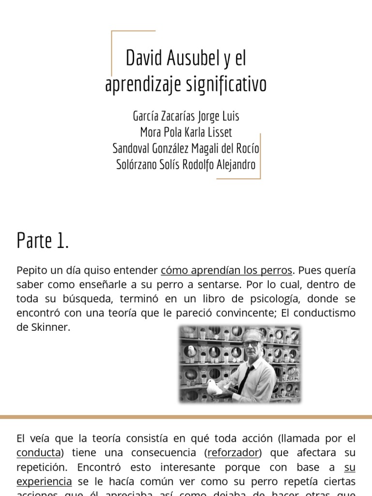 Aprendizaje Significativo de David Ausubel | PDF | Aparición | Aprendizaje