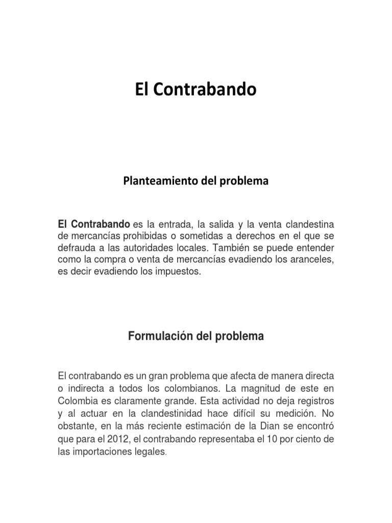 El Contrabando | PDF | Contrabando | Colombia
