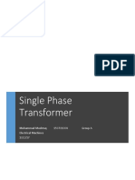 Single Phase Transformer Report.docx