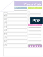 Planner diário com checklist e tarefas