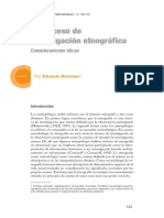 Consideraciones Eticas El Proceso de Investigación Etnográfica PDF