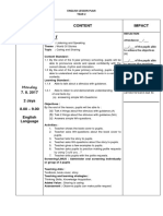 Class/ Time/ Subject Content Impact