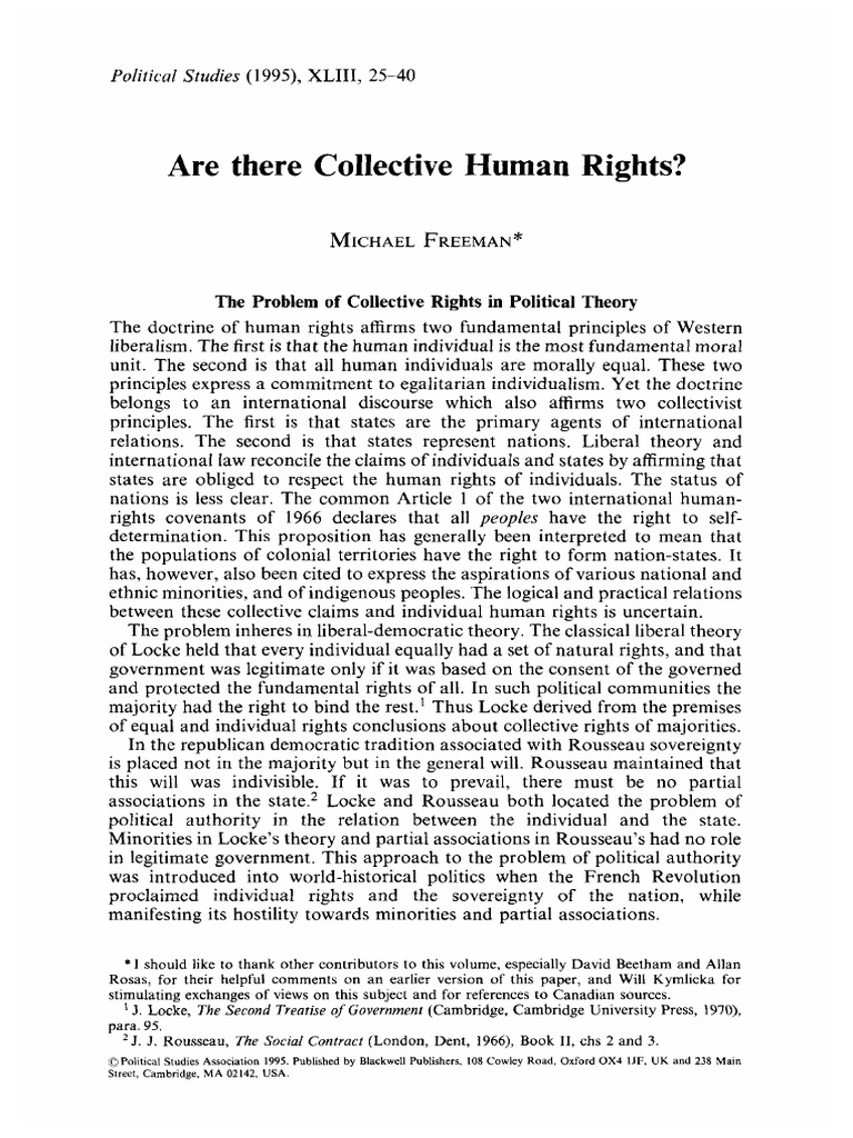 Collective Human Rights Explored | PDF | Natural And Legal Rights ...