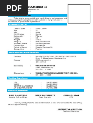 Blank Resume