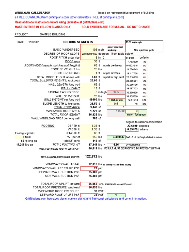 Make Entries in Yellow Blanks Only Bold Entries Are Formulas... Do Not ...