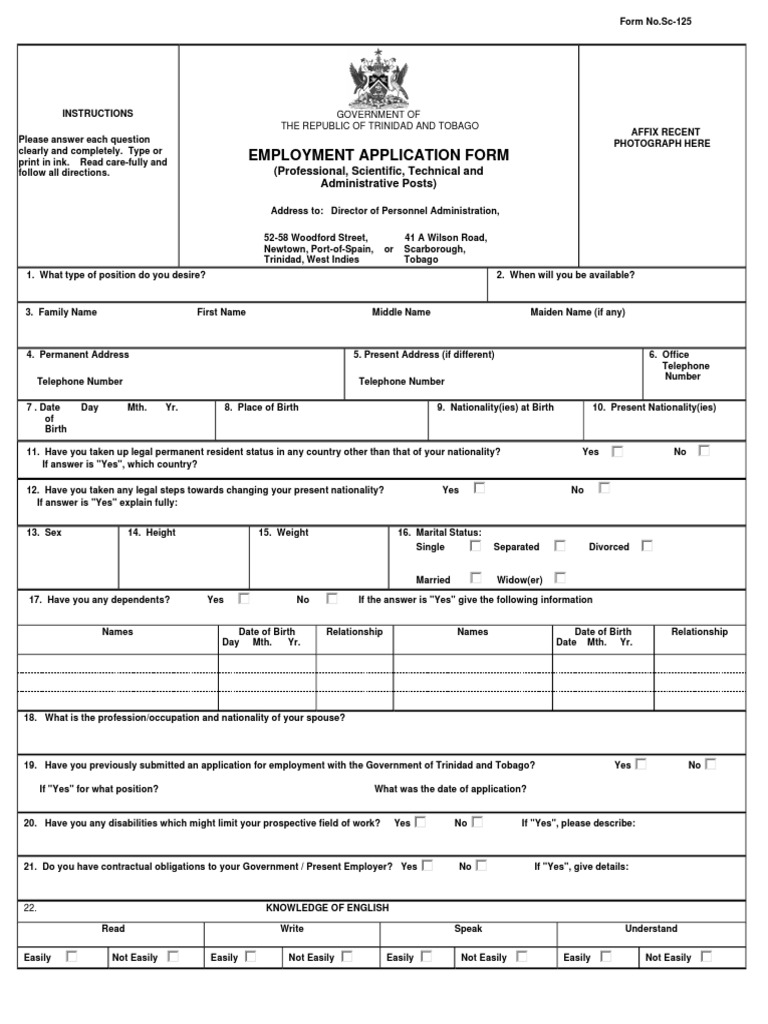 Application Form PSTA Posts | Employment | Salary