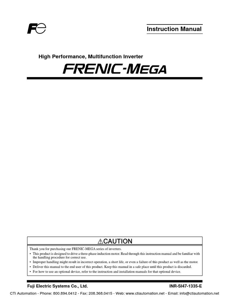 FUJI-FRENIC-Mega-Manual.pdf | Power Inverter | Electrical Wiring