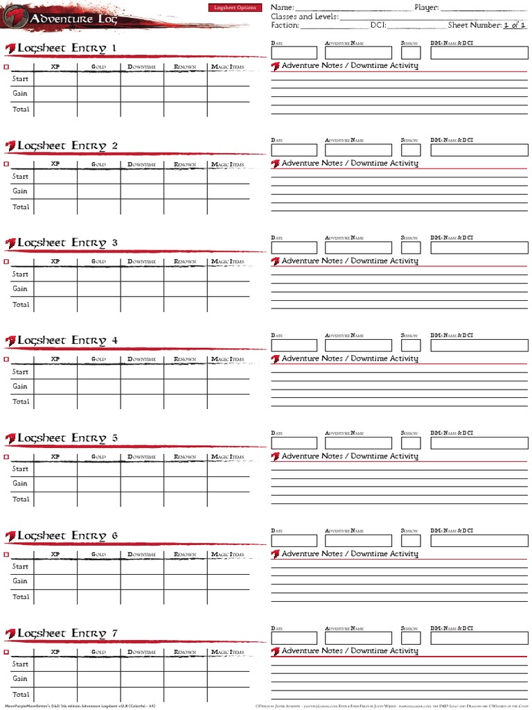 D&D 5e Adventure Tracker | PDF | Dungeons & Dragons | Role Playing Games