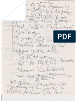 Swami Vishnudevananda Hand Written Letter 2 OF 2