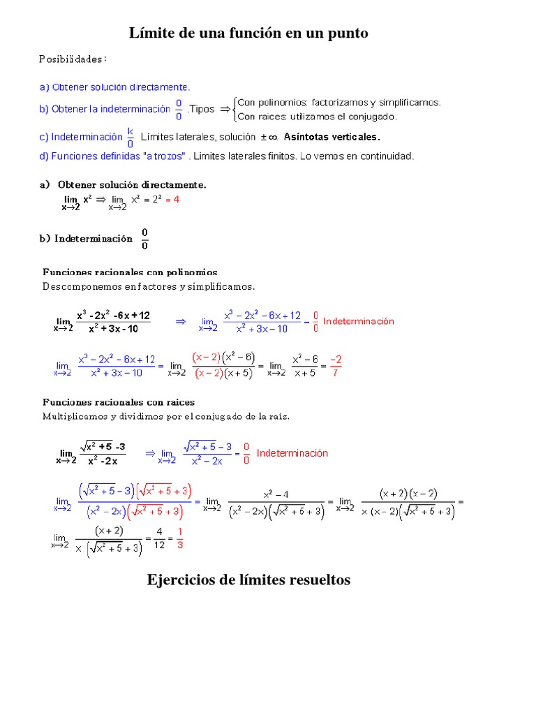 Ejercicios de Limite | PDF | Función continua | Límite (Matemáticas)