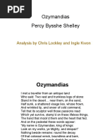 Ozymandias Percy Bysshe Shelley: Analysis by Chris Lockley and Ingle Kwon