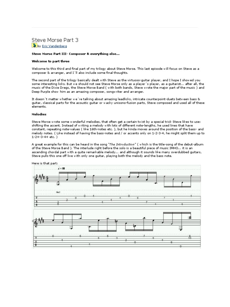 ギタータブ譜】Steve Morse Band, Southern Steel Steve Morse Band
