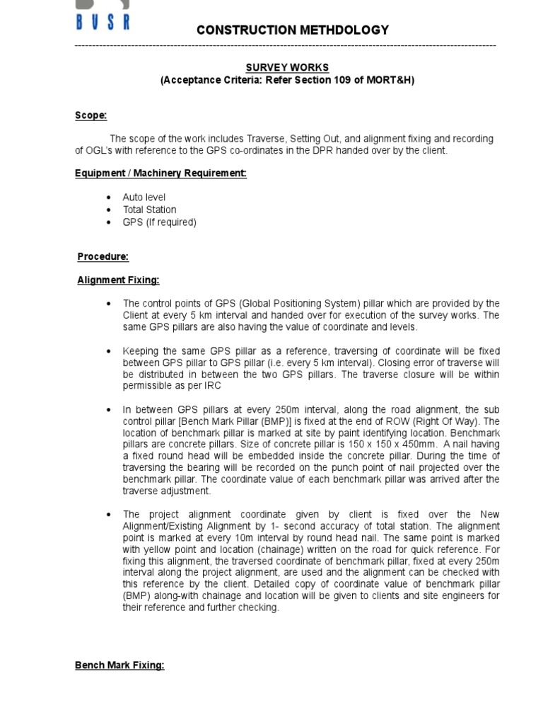 1.0. Methodology For Survey Works | PDF | Surveying | Global ...