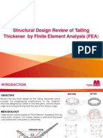 Structural Design Review of Tailing Thickener by Finite Element Analysis (FEA) - Summary Presentation