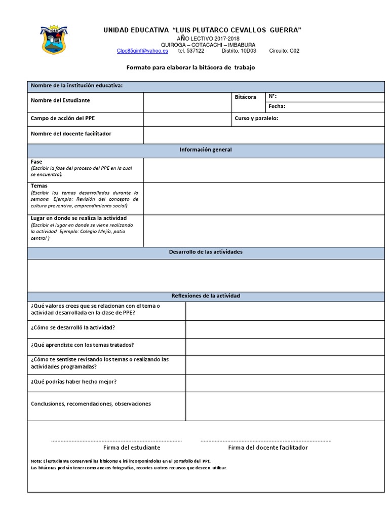 Elaborar La Bitácora de Trabajo