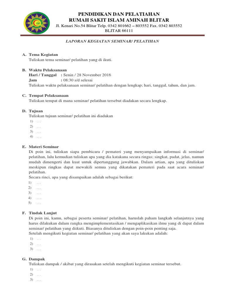 Laporan Kegiatan Seminar