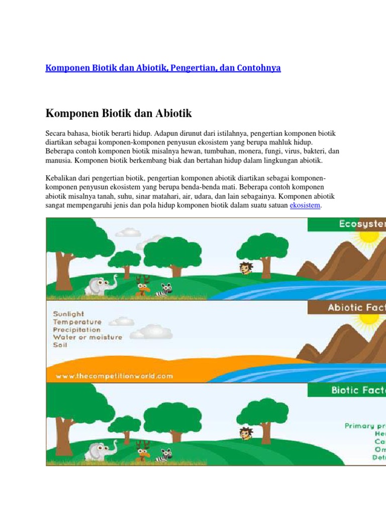 Komponen Biotik Dan Abiotik Pdf
