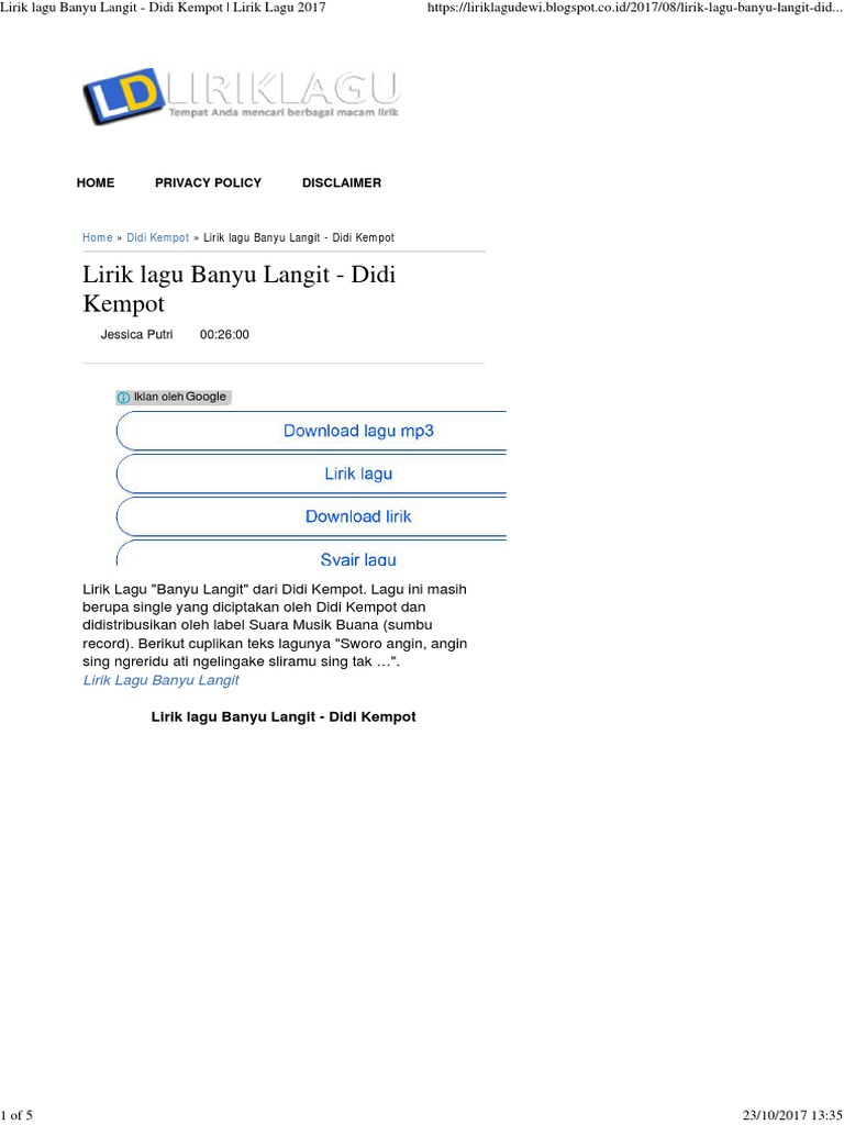 Nella Kharisma Banyu Langit Official Chords Chordify