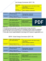 SEF01: Solar Energy Conversion (2017-18)