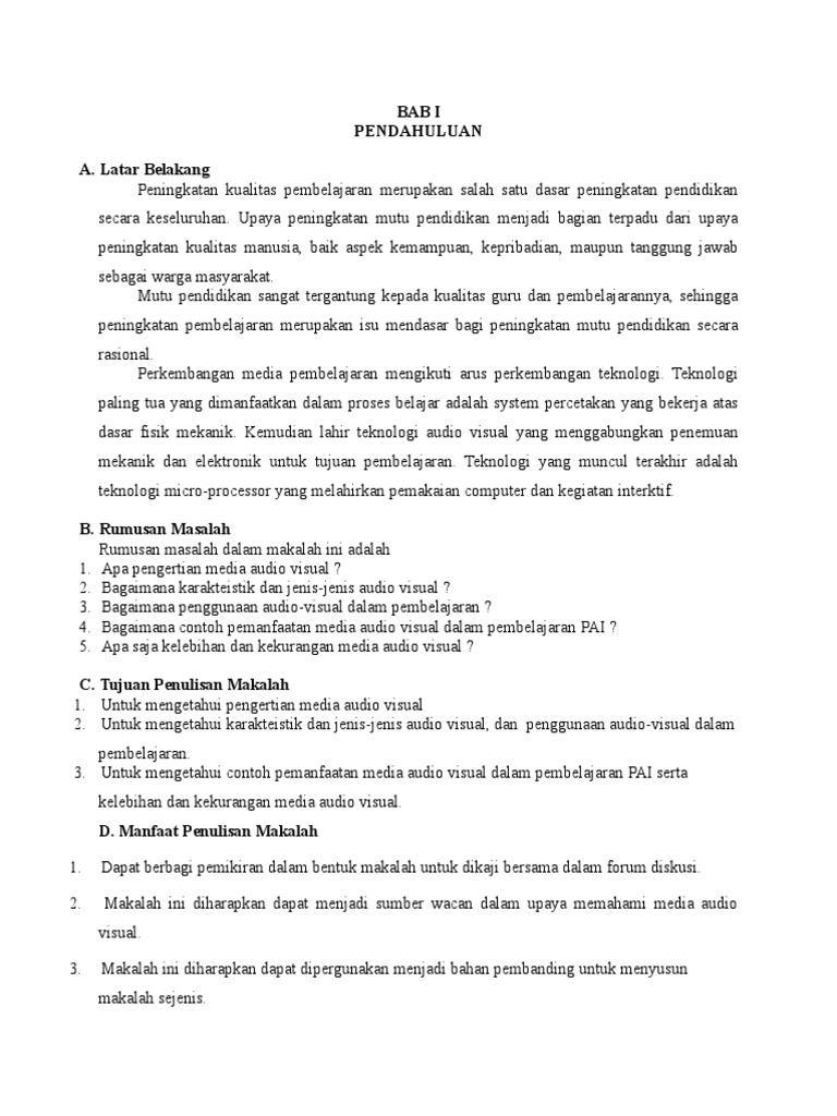 Bab I Pendahuluan A Latar Belakang