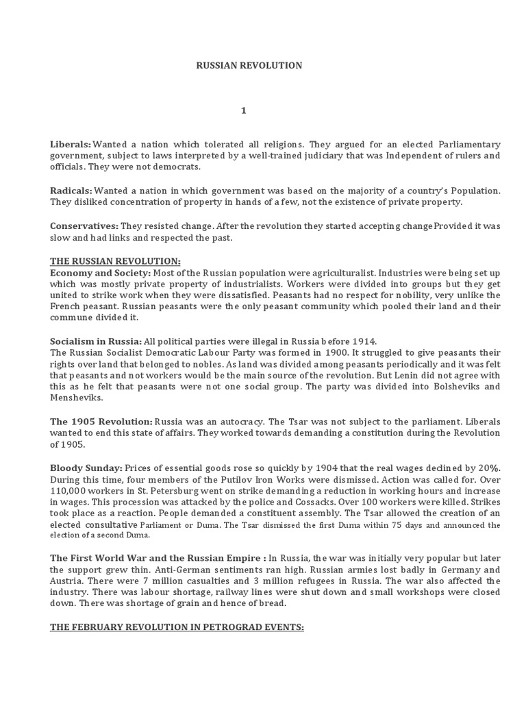 Overview of the Russian Revolution | PDF | Vladimir Lenin | Russian ...