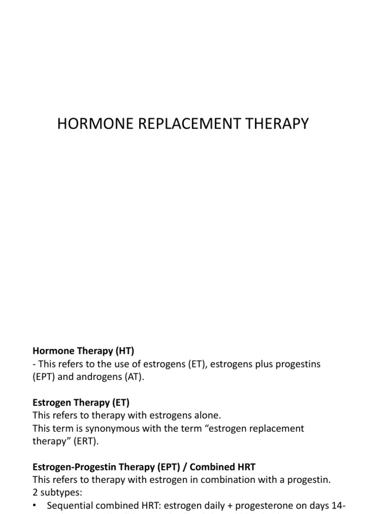 Hormone Replacement Therapy Overview | PDF | Hormone Replacement ...